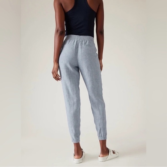 NWT Athleta Retreat Linen Jogger in Chambray Blue Women’s size 6 - Picture 2 of 11